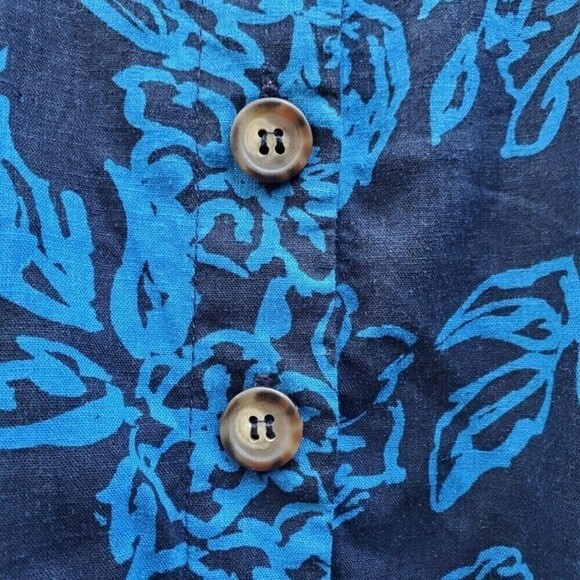 Free People A Thing Called Love Boho Linen Blend Mini Dress-Size 2 Color: Blue - Picture 6 of 7